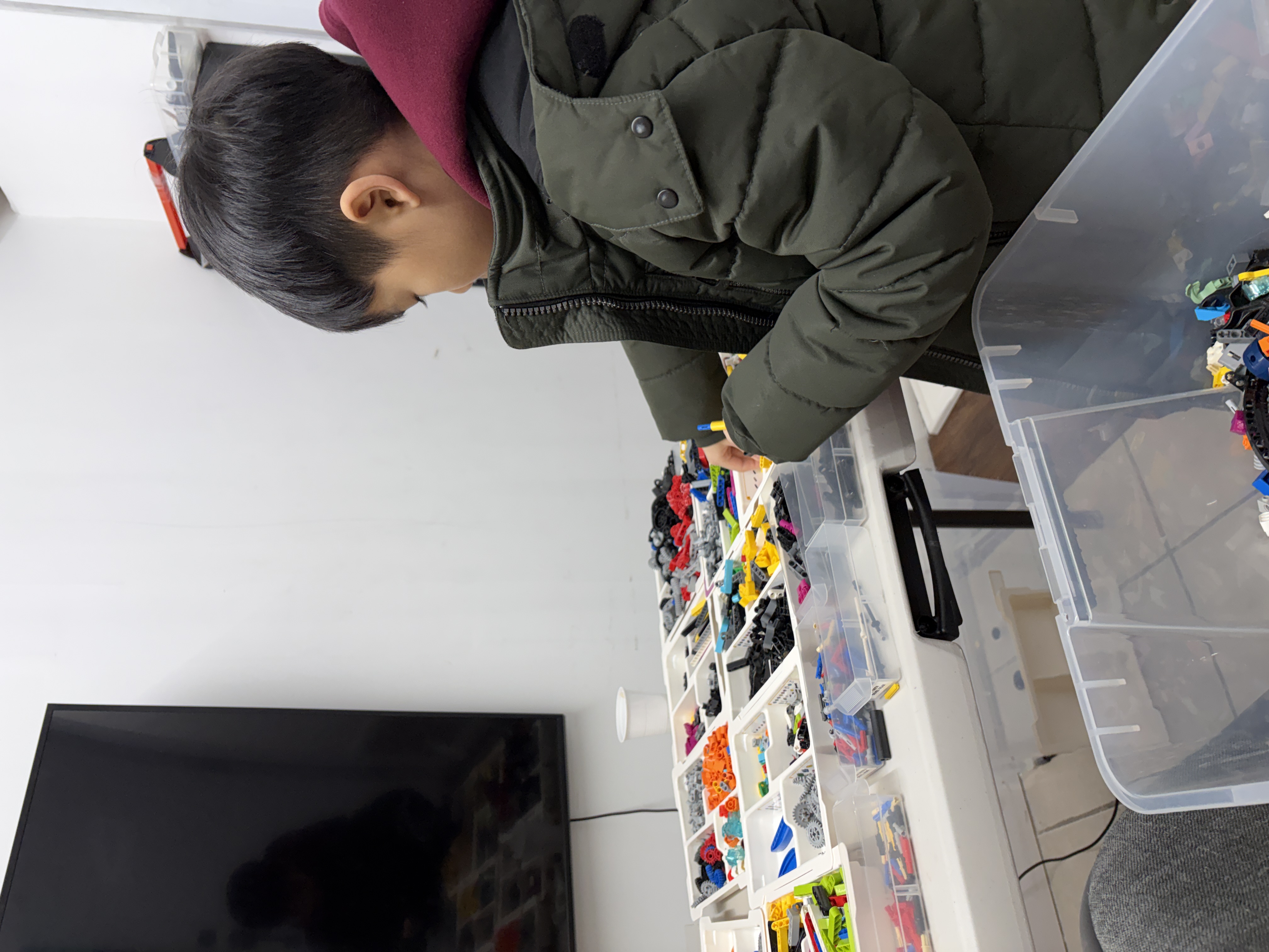 Students building robots in Robotics Lab